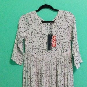 NWT MISTER ZIMI midi white polka dot dress Sz6